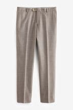 Neutral Slim Fit Textured Suit Trousers