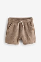 Tan Brown Soft Textured Cotton Shorts (3mths-7yrs)