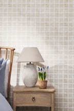 Natural Gingham 10M Wallpaper