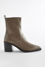 Mink Brown Forever Comfort® Point Toe Heeled Ankle Boots