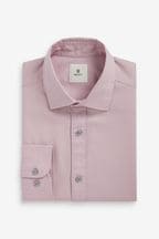Light Pink Regular Fit Washed Textured Cotton Shirt