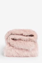 Pink Long Faux Fur Throw