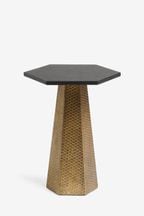 Black Brass Hex Shaped Side Table
