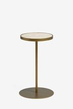 Brass Travertine Side Table