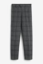 Dark Grey Check Slim Fit Suit: Trousers