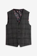 Charcoal Grey Check Suit Waistcoat