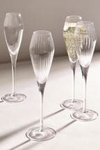 Clear Sienna Flute Glasses Set of 4 Prosecco Flute Glasses