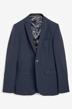 Navy Blue Skinny Fit Motionflex Stretch Suit: Jacket