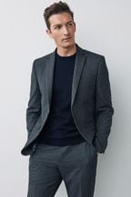 Grey Slim Motionflex Stretch Suit: Jacket