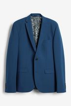 Bright Blue Slim Fit Motionflex Stretch Suit: Jacket