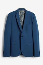 Bright Blue Skinny Fit Motionflex Stretch Suit: Jacket