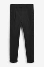 Black Oversized Motionflex Stretch Suit: Trousers