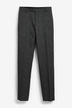 Grey Slim Textured Motion Flex Stretch Suit: Trousers
