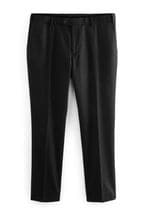Black Slim Wool Blend Donegal Suit: Trousers