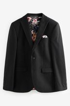 Black Wool Donegal Suit Jacket