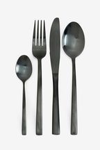 Black Satin Sloane 16pc Cutlery Set