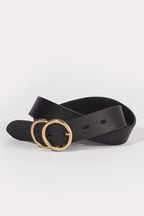 Jigsaw Black Leather Carlos Belt