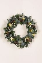 Eucalyptus Leaf LED Wreath Small