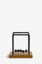 Black Wooden Decorative Newton's Cradle Balance Ball Ornament