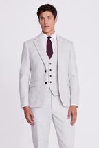 MOSS Grey Slim Fit Donegal Tweed Suit Jacket