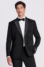 MOSS Black Slim Fit Tuxedo Suit Jacket