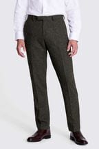 MOSS Pine Green Tailored Fit Pine Herringbone Suit Trousers
