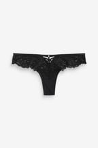 Black Extra High Leg Lace Knickers