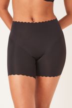 Black Short Scallop Tummy Control & Thigh Smoothing Briefs