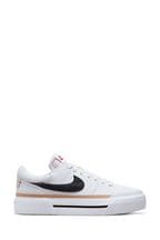 Nike Grey White Court Legacy Lift Trainers