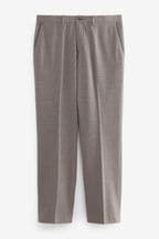 Taupe Brown Fashion Pleat Check Heritage Trousers