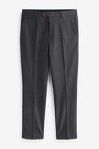 Navy Tailored Trimmed Donegal Fabric Suit: Trousers