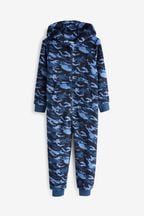 Blue Camouflage Fleece All-In-One (3-16yrs)