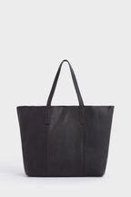 OSPREY LONDON The Vintage Leather Santa Fe Black Tote Bag