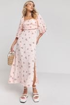 Simply Be Pink Soft Volume Midi Dress