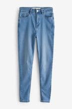 Simply Be Blue Lucy High Waisted Super Stretch Skinny Jeans
