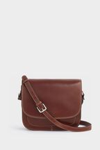 OSPREY LONDON The Madden Leather Cross-Body Brown Bag