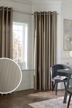 Champagne Gold Next Liquid Satin Eyelet Lined Curtains