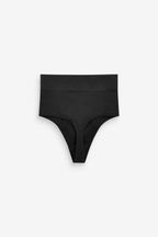 Black Seamless Firm Tummy Control Shaping Thong