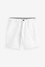 White Slim Fit Stretch Chinos Shorts