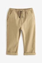 Neutral Tan Loose Fit Pull-On Chino Trousers (3mths-7yrs)
