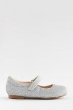 Silver Glitter Standard Fit (F) Mary Jane Shoes