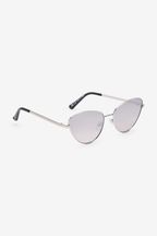 Silver Metal Cateye Frame Sunglasses