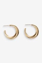 Gold Tone Recycled Metal Twist Hoop Earrings