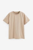 Neutral Cement Cotton Short Sleeve T-Shirt (3-16yrs)