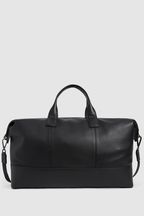 Reiss Black Carter Leather Travel Bag