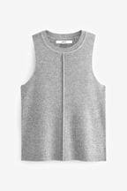 Grey Co-ord 30% Wool Knitted Tank Vest