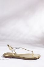 Silver Forever Comfort® Mirrored Toe Post Sandals