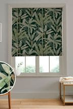 Graham & Brown Emerald Green Borneo Made to Measure Roman 100% Cotton Blind