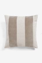 Natural Stripe 50 x 50cm Linford Velvet Cushion