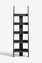 Black Bronx Oak Effect Narrow Ladder Shelf